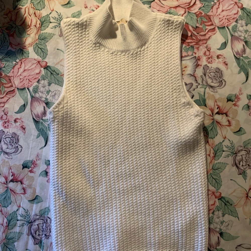 Elie Tahari Ivory Sleeveless Knit Tank Top Size Large